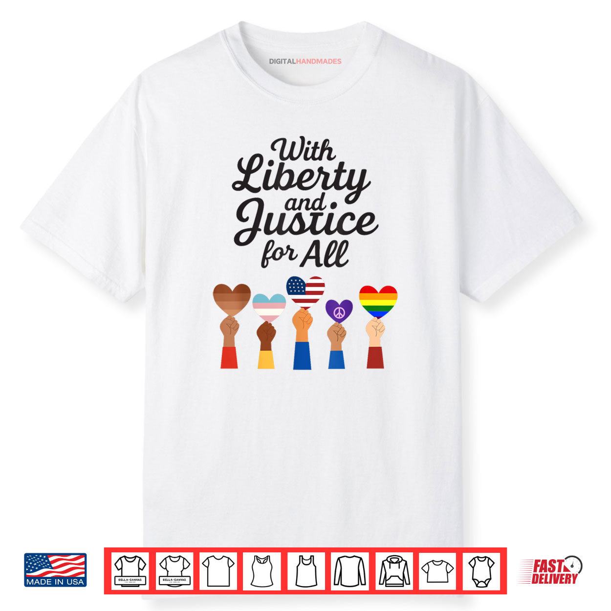 With Liberty and Justice for All Protest Freedom 4th of July Shirt