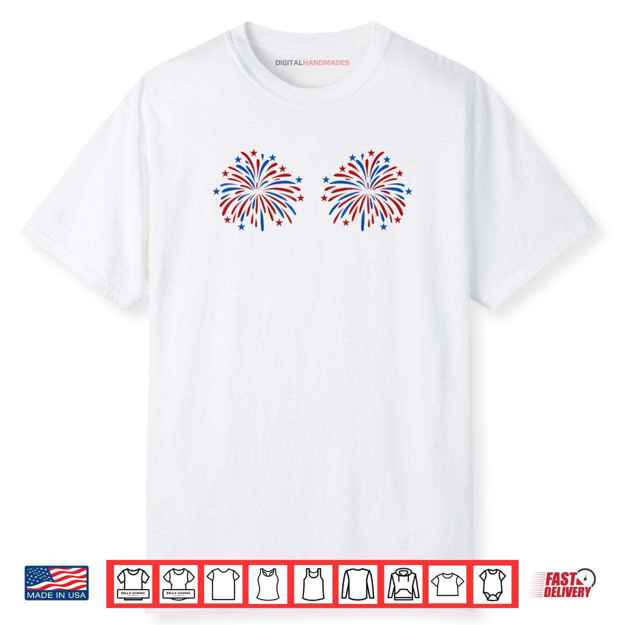 Funny USA Fireworks Couple Just Here For The Fireworks Shirt