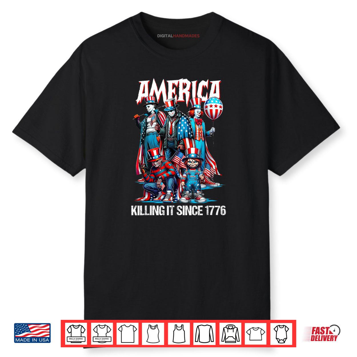 Funny America Killing IT Since 1776 Horror Shirt
