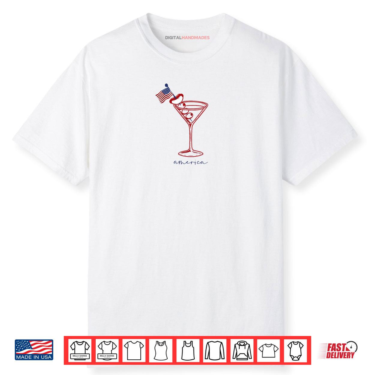 4th Of July Funny Hot Dog & Martini Shirt