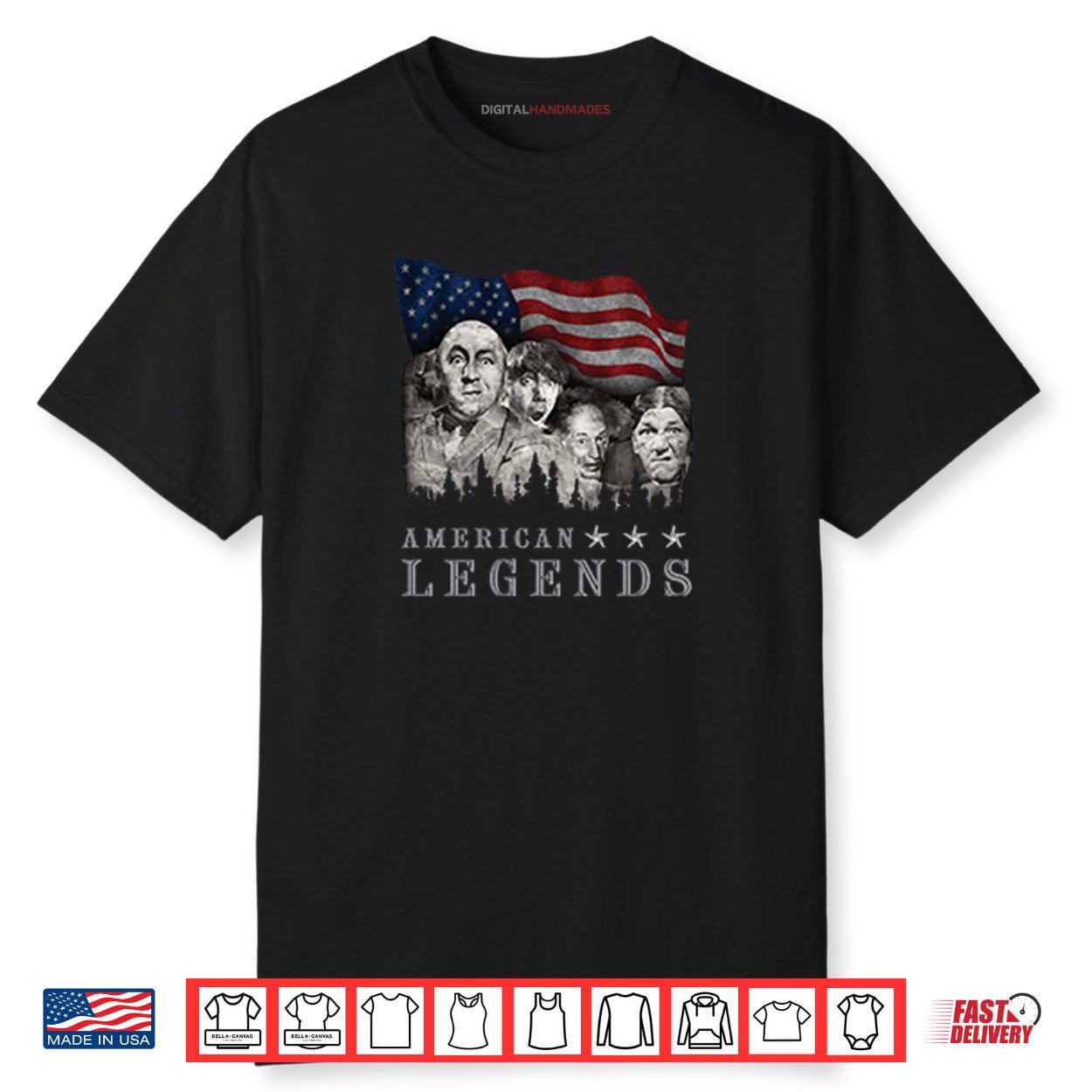 American Legends Rushmorons The Three Stooges Shirt