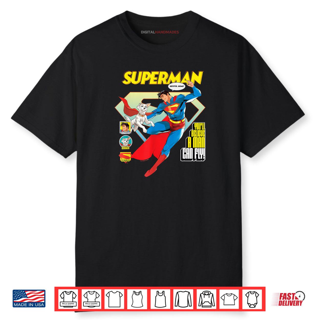 Superman (2025) You’ll Believe A Man Can Fly! Krypto Poster Shirt