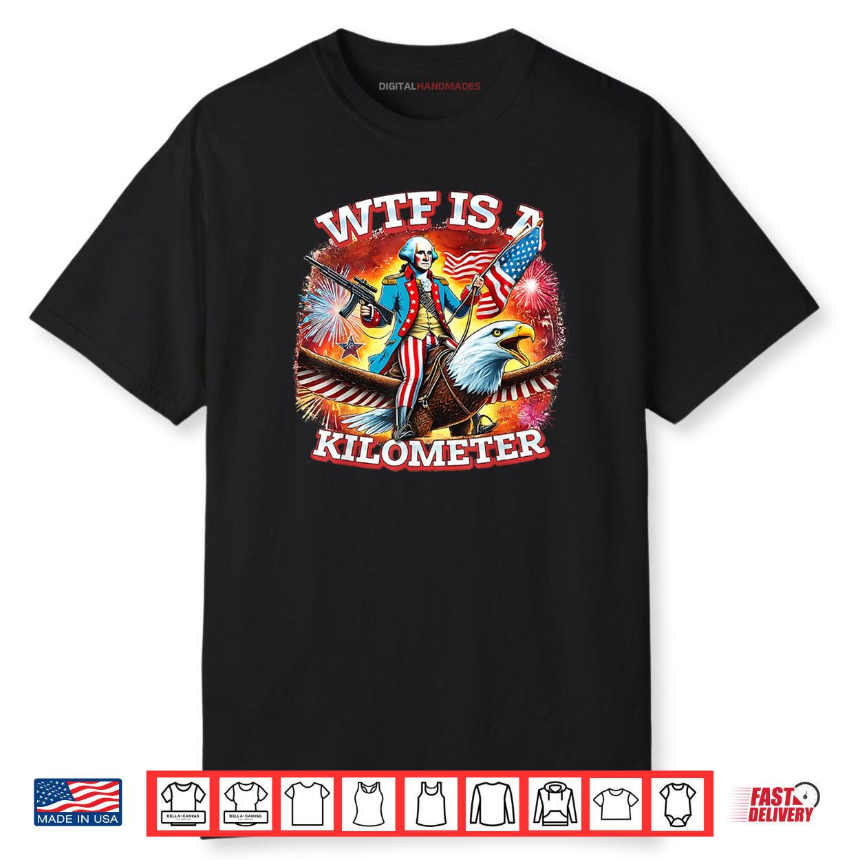 Retro WTF Is A Kilometer Funny Patriotic American Freedom Shirt