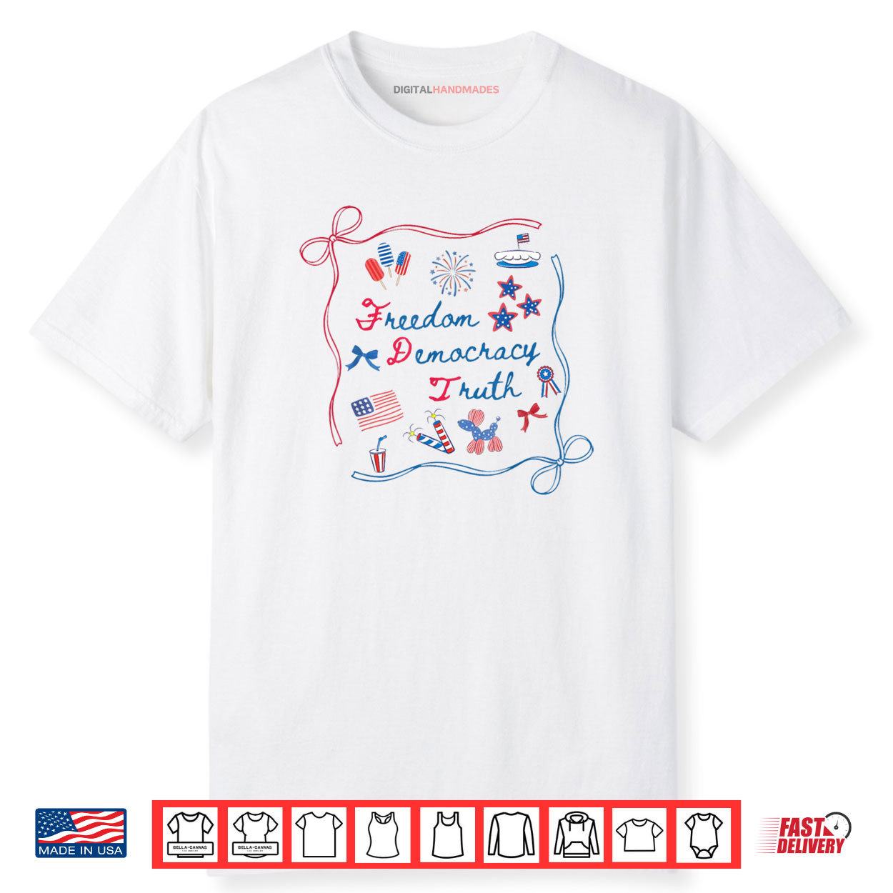 Patriotic Subtle Anti trump Coquette Patriotic 4th Of July Shirt