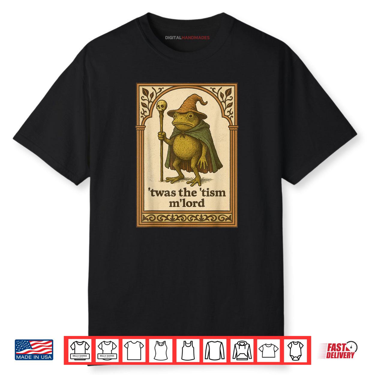Twas the ‘Tism M’Lord Funny Wizard Frog Autism Shirt