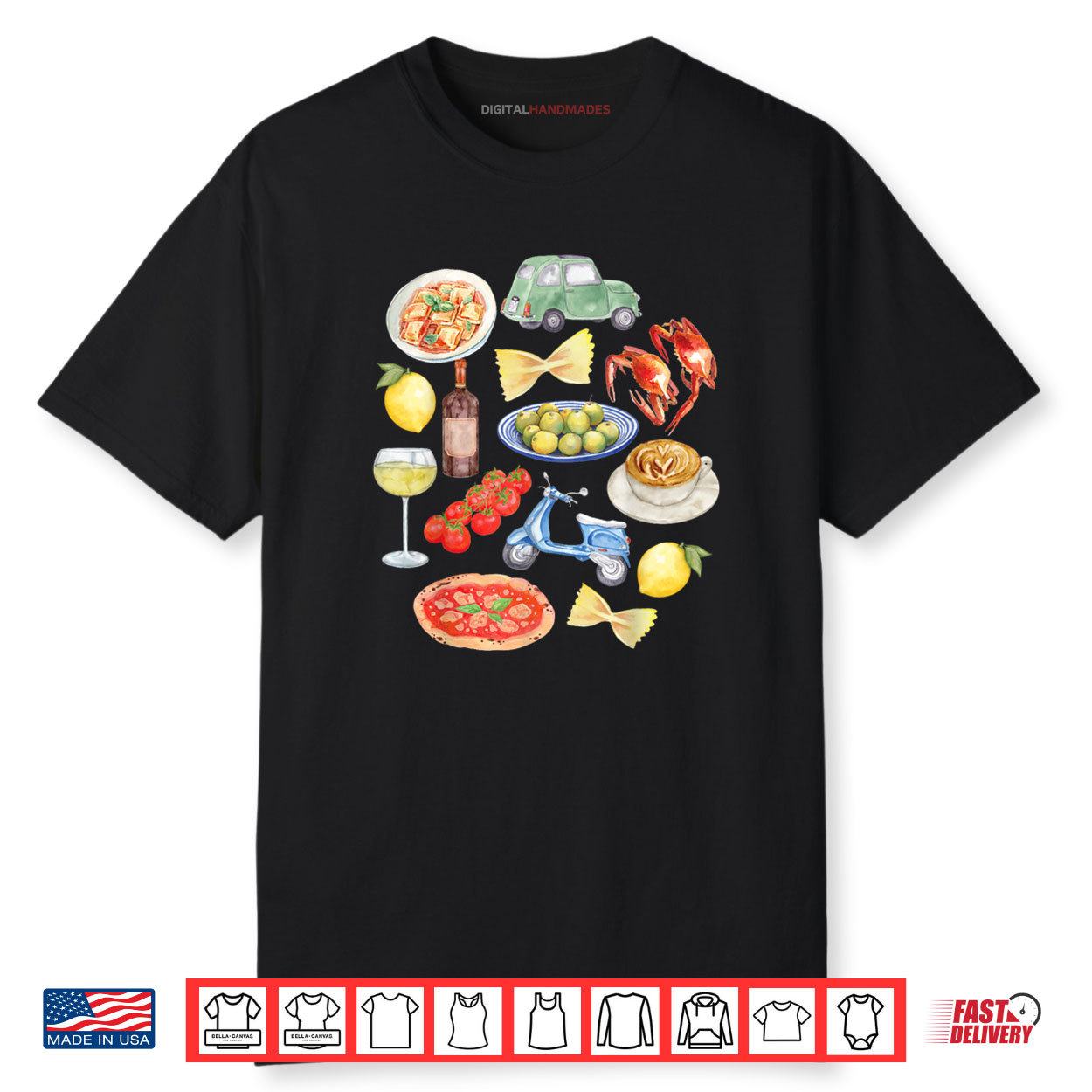 Italy Aesthetic Watercolor Vibes Graphic Shirt