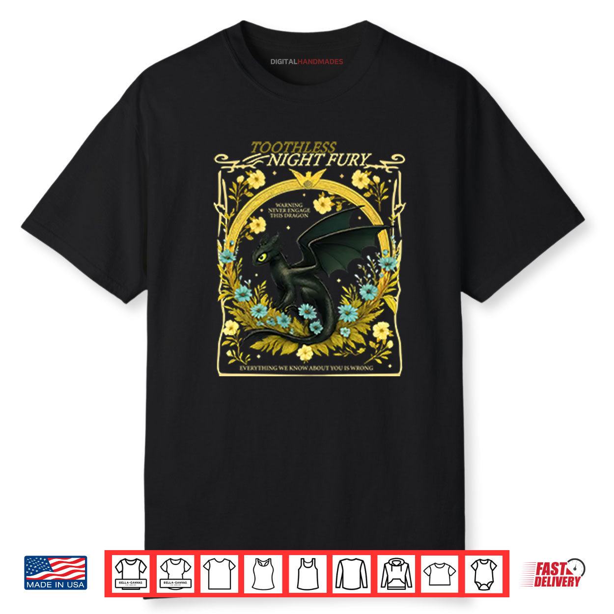 Toothless Night Fury Warning Never Engage This Dragon Shirt