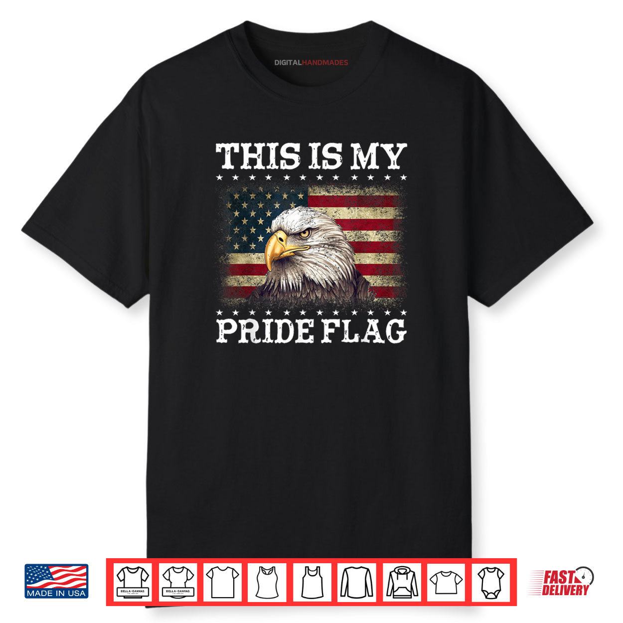 This Is My Pride Flag USA American 4th of July Patriotic Shirt