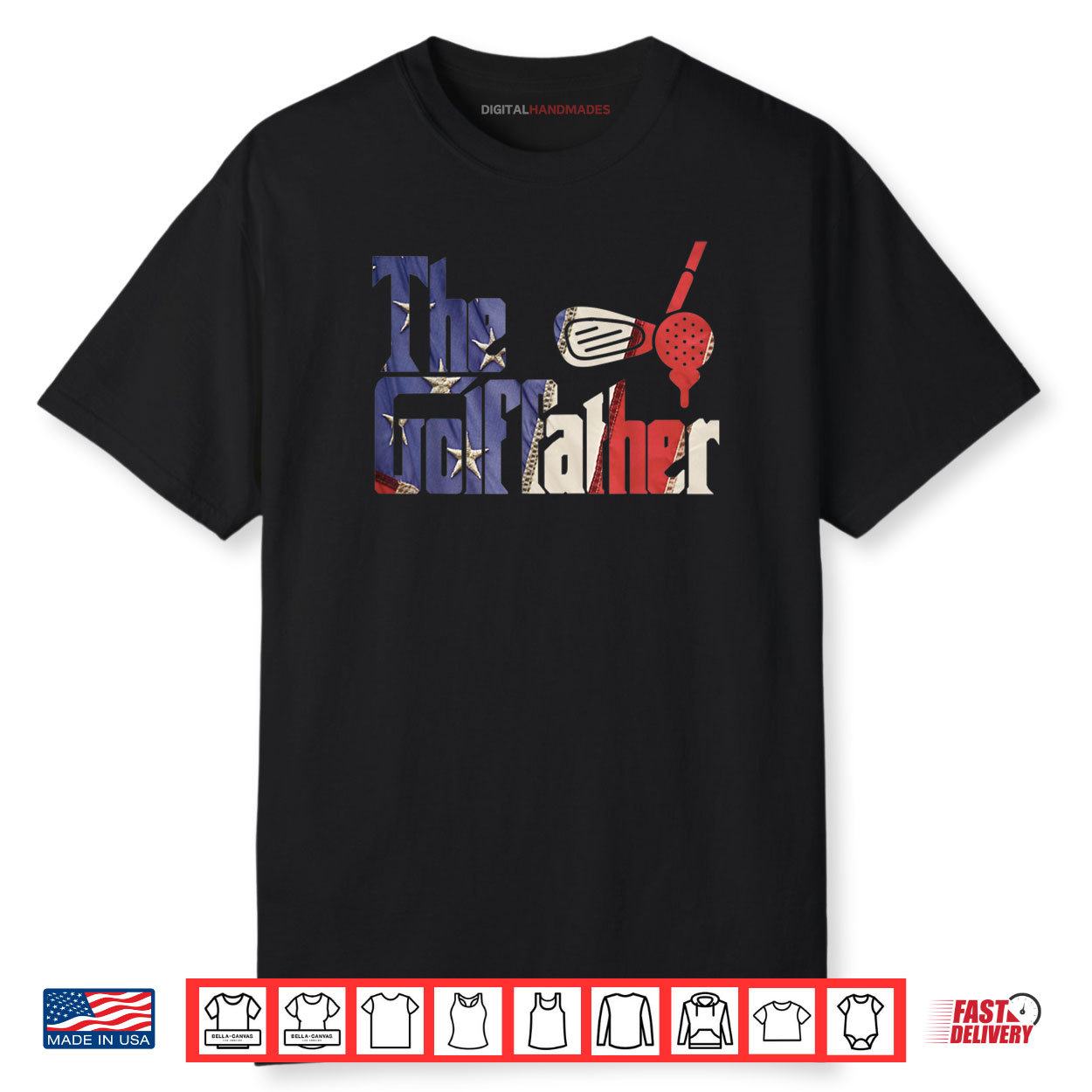 The Golf father Golf Dad 4th Of July American Pride USA Flag Patriot Shirt