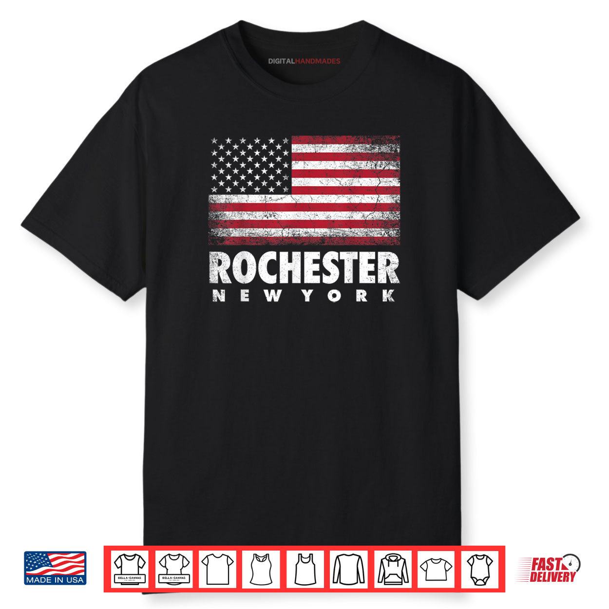 Rochester New York 4th of July American Flag USA America Shirt