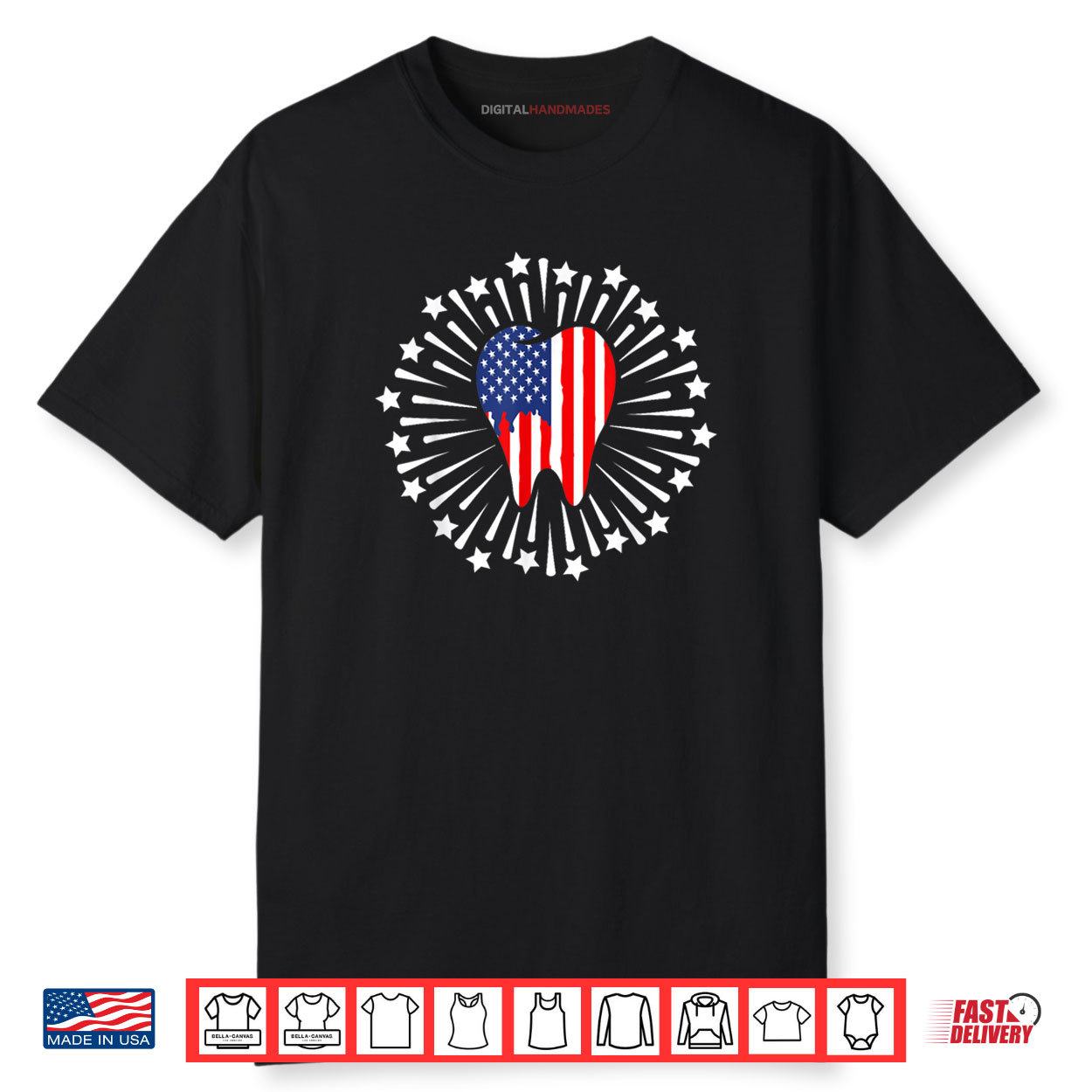 Dental 4th of July Dental Squad American Flag Shirt
