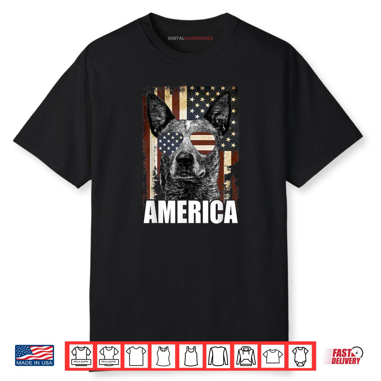 Australian Cattle Dog Lover Patriotic Merica 4th Of July Shirt