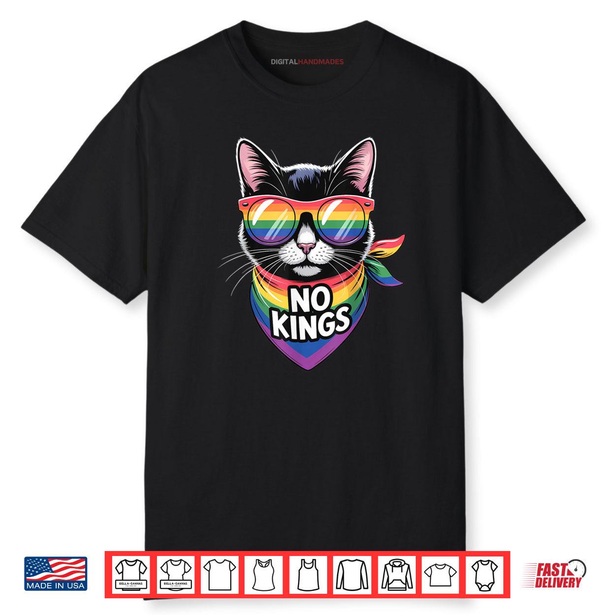 No Kings Pride Cat Shirt