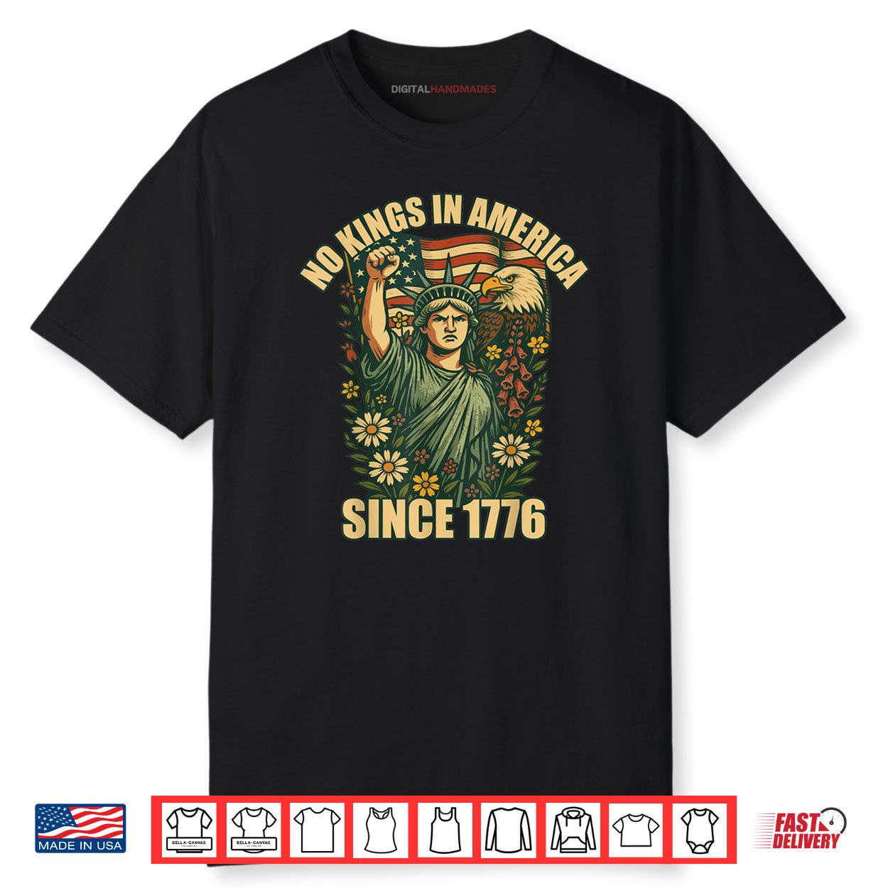 No Kings In America Statue Of Liberty justice For Immigrants Shirt