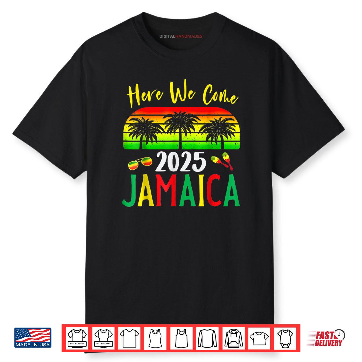 Jamaica 2025 Here We Come Matching Family Vacation Trip Shirt