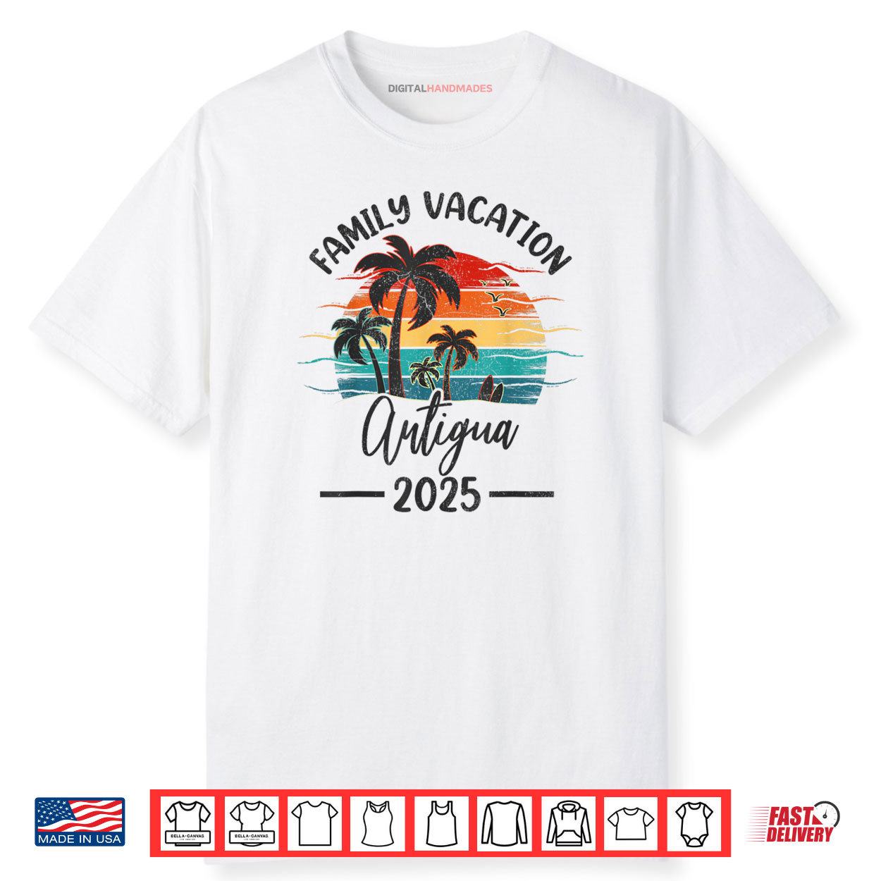 Family Vacation 2025 Summer Antigua Beach Shirt