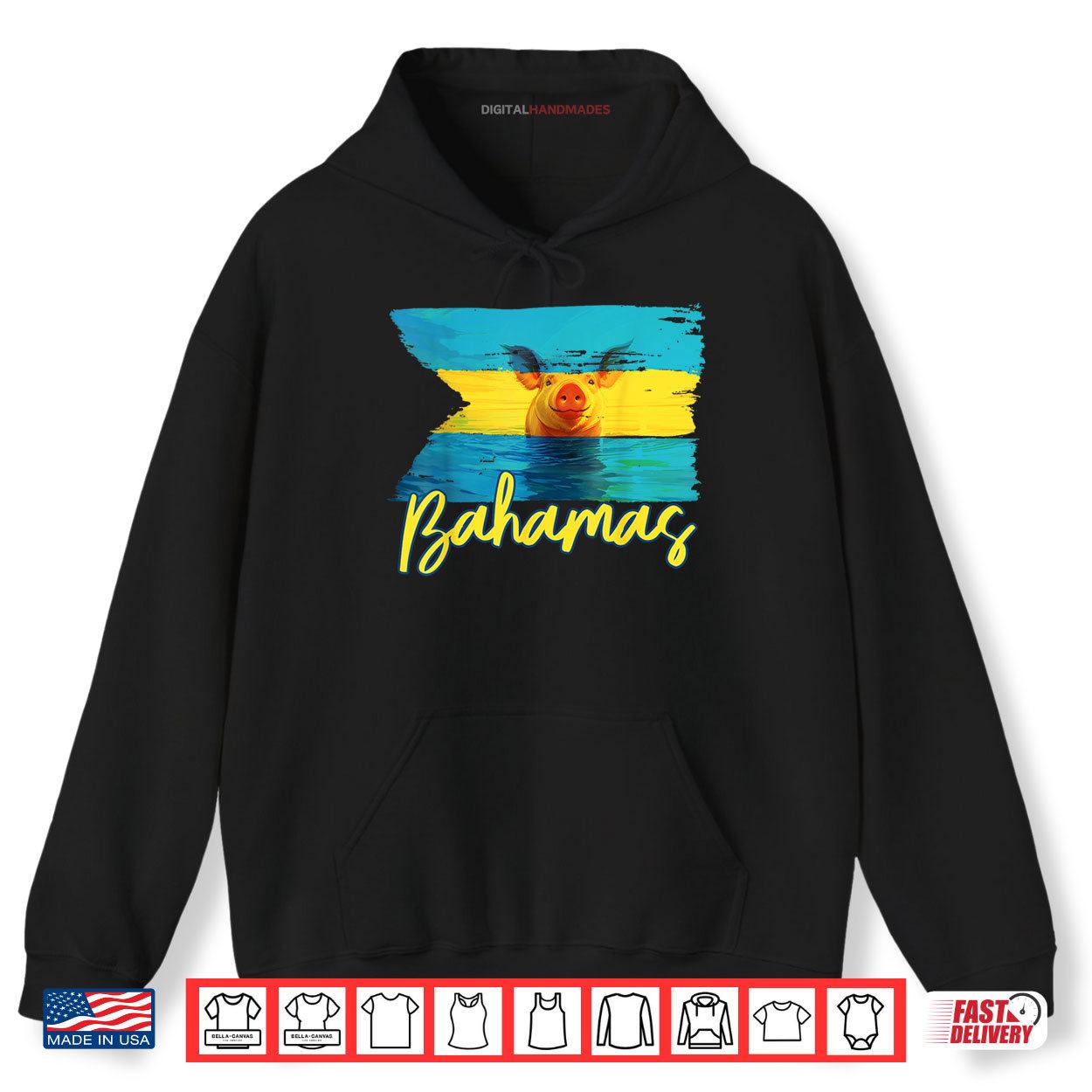 Bahamas Swimming Pig Flag Beach Caribbean Vacation Family Shirt 2 Hoodie Bahamas Swimming Pig Flag Beach Caribbean Vacation Family Shirt