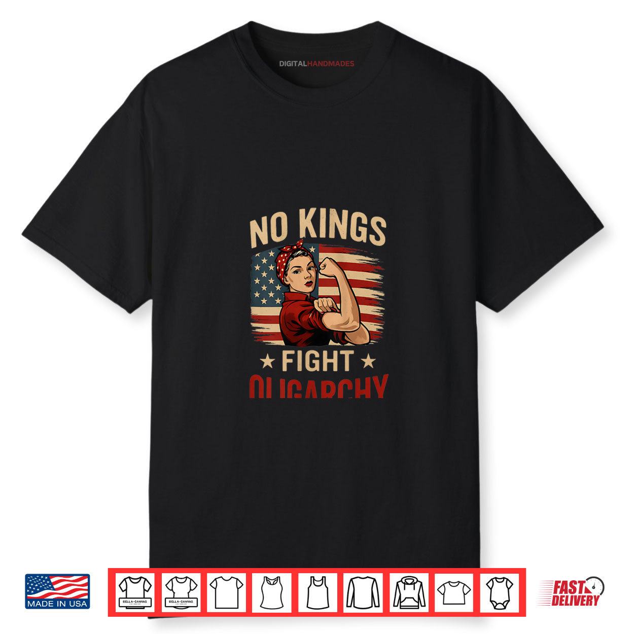 No Kings Fight Oligarchy Patriotic 4th Of July Womens Vintage  Shirt