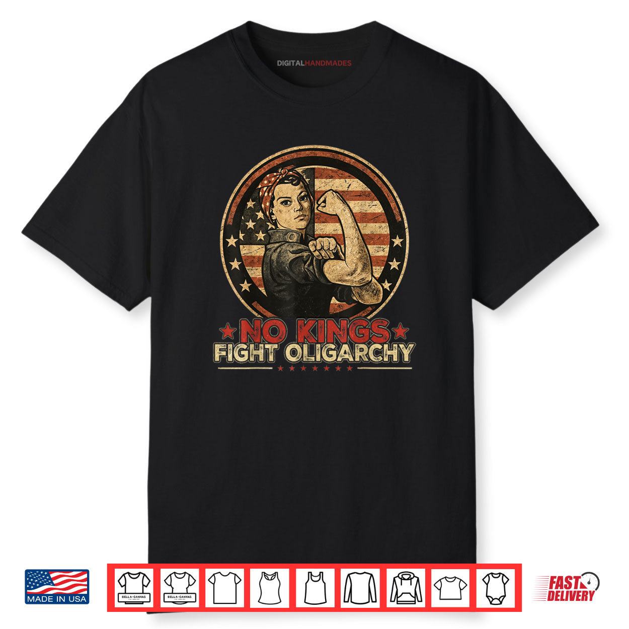 No Kings Fight Oligarchy America Flag Shirt