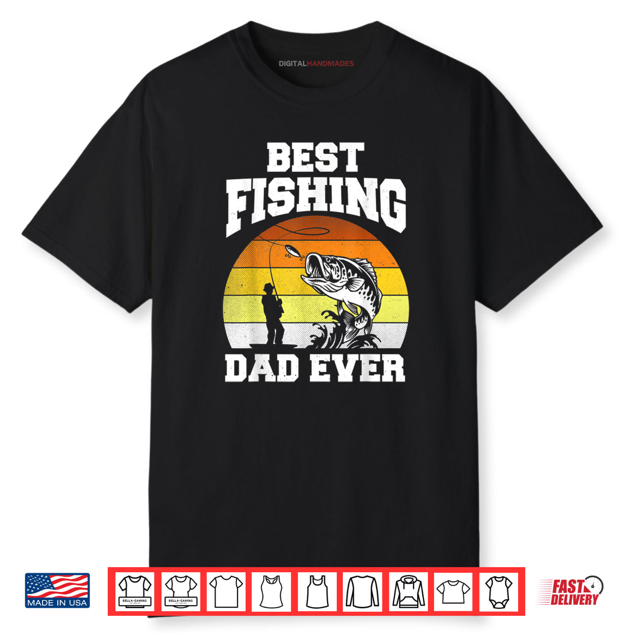 Best Fishing Dad Ever Fisherman Reel Cool Fathers Day Shirt