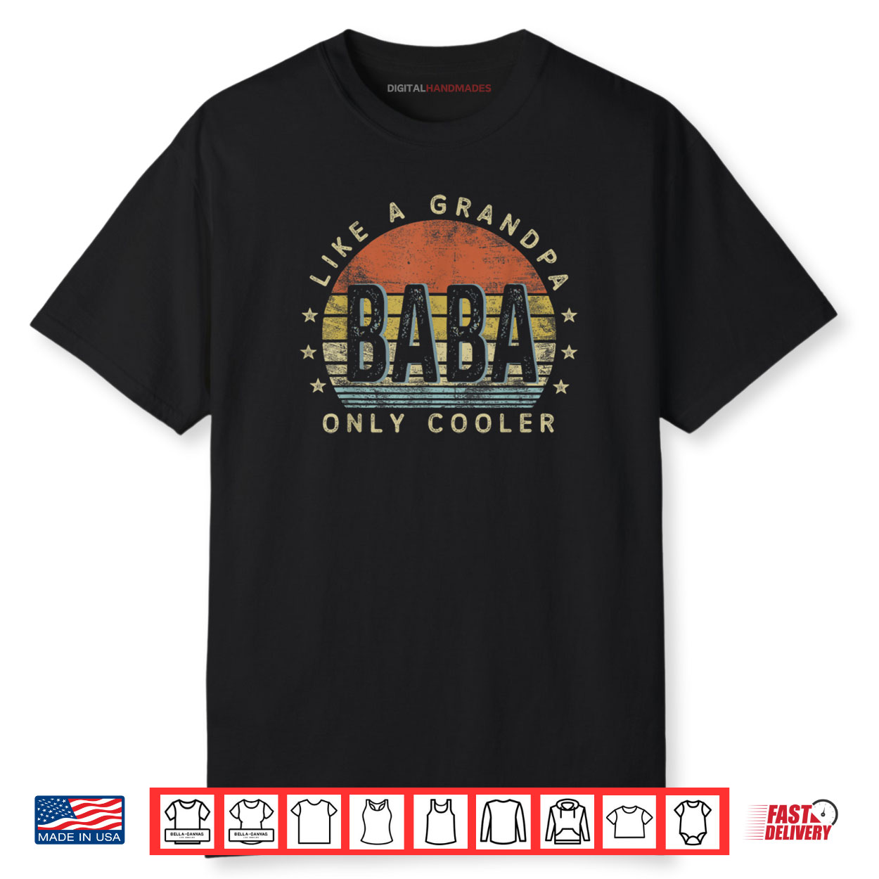 Baba Like a Grandpa Only Cooler Baba Gifts Vintage Shirt
