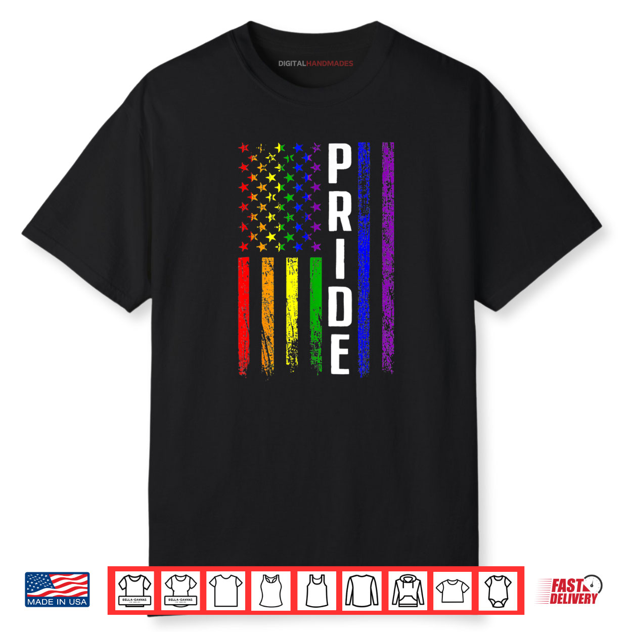 USA Flag Rainbow 4th Of July LGBTQ Gay Pride Month LGBT Shirt