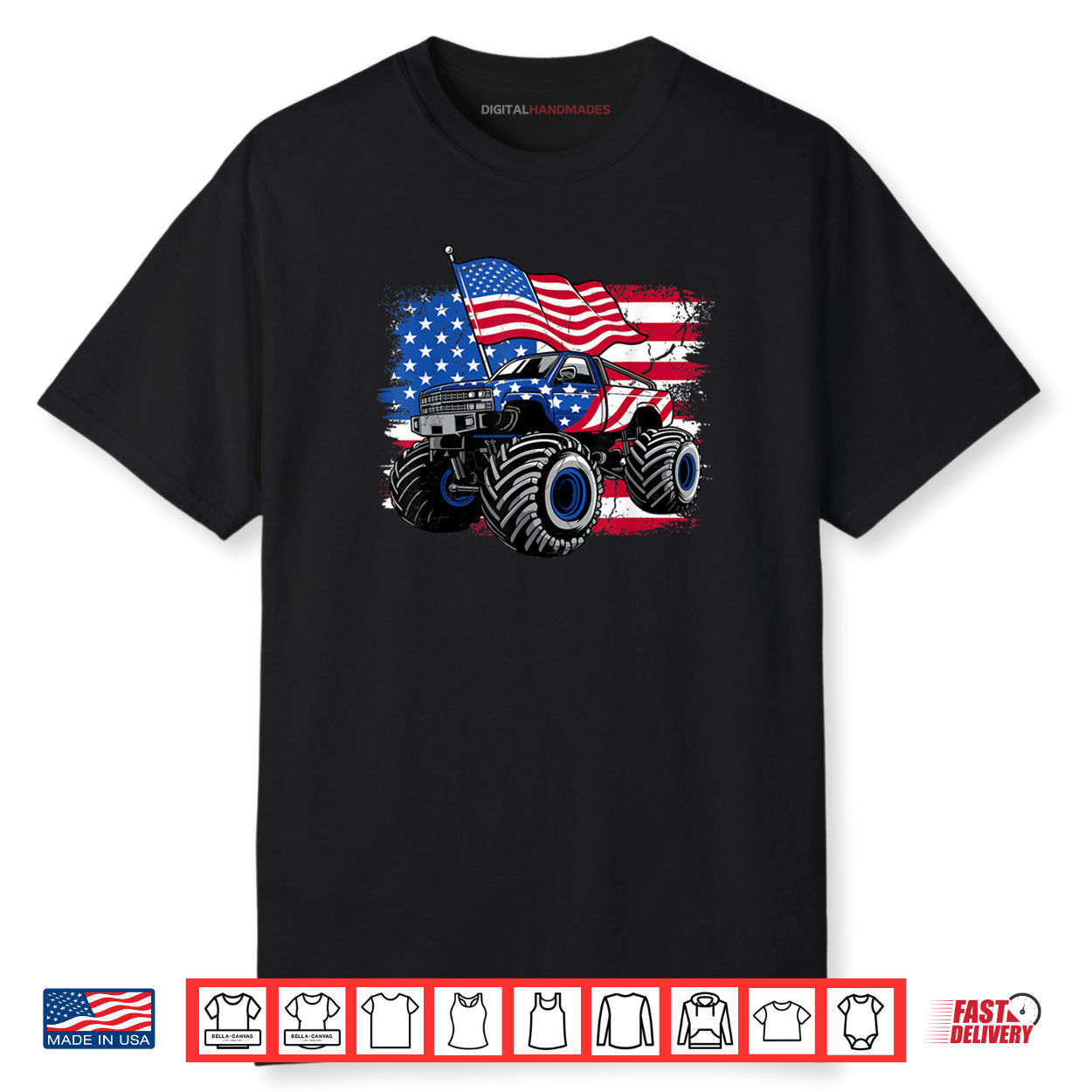 Monster Truck 4th Of July Shirt
