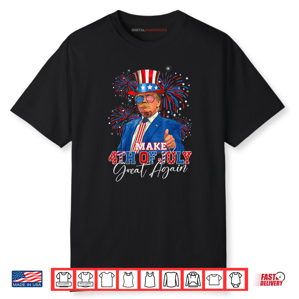 Make 4th Of July Great Again Patriotic Firework Donald Trump Shirt