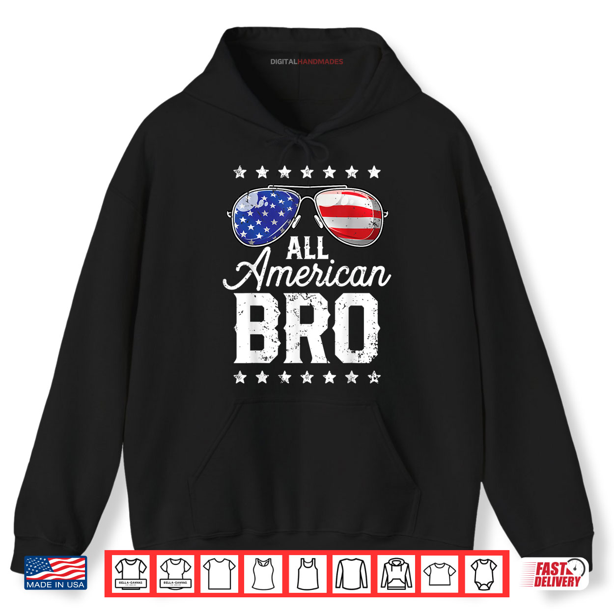All American Bro 4th of July Family Matching Sunglasses Shirt 2 Hoodie All American Bro 4th of July Family Matching Sunglasses Shirt