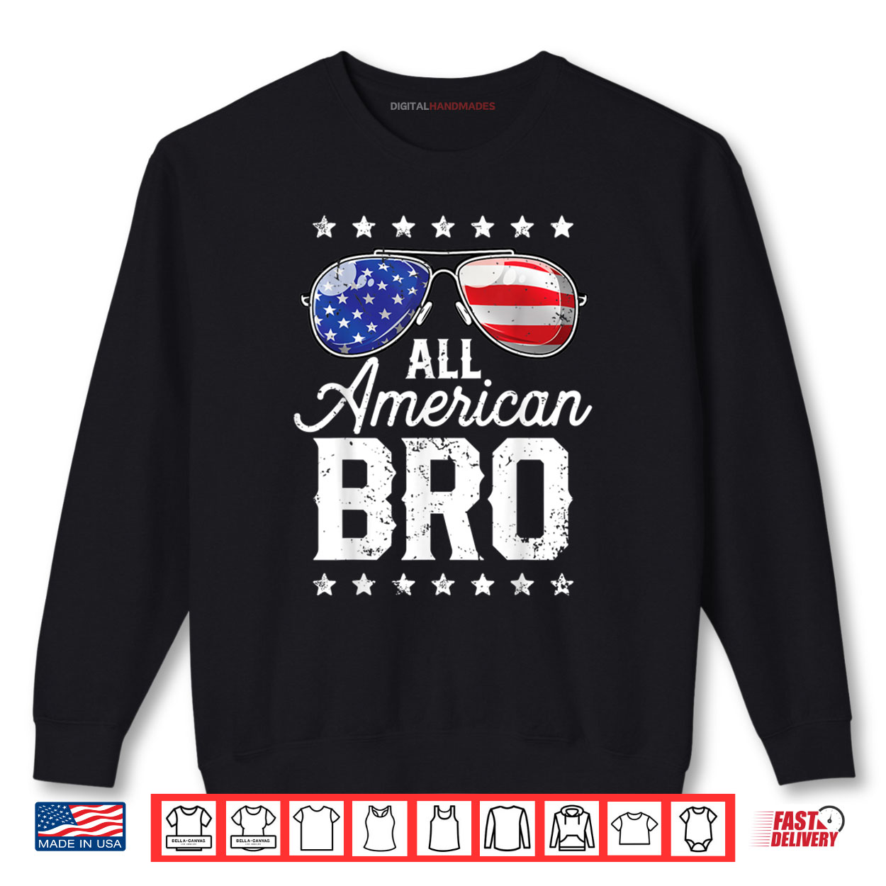 All American Bro 4th of July Family Matching Sunglasses Shirt 1 Sweatshirt All American Bro 4th of July Family Matching Sunglasses Shirt