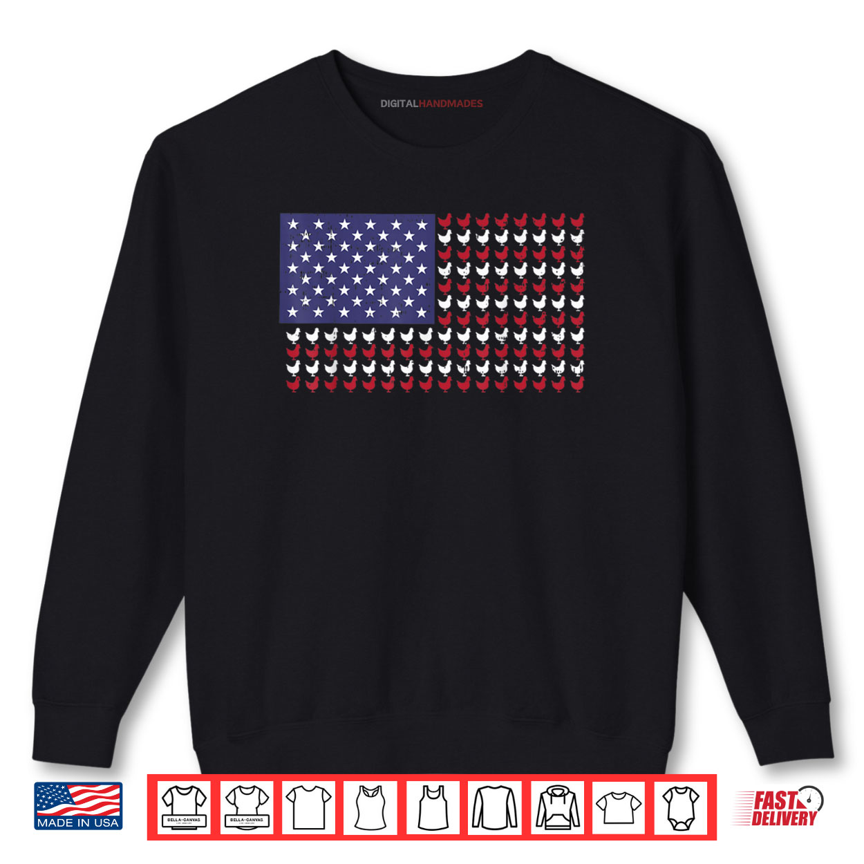 4th Of July US Flag Chickens Farm Patriotic Shirt 1 Sweatshirt 4th Of July US Flag Chickens Farm Patriotic Shirt