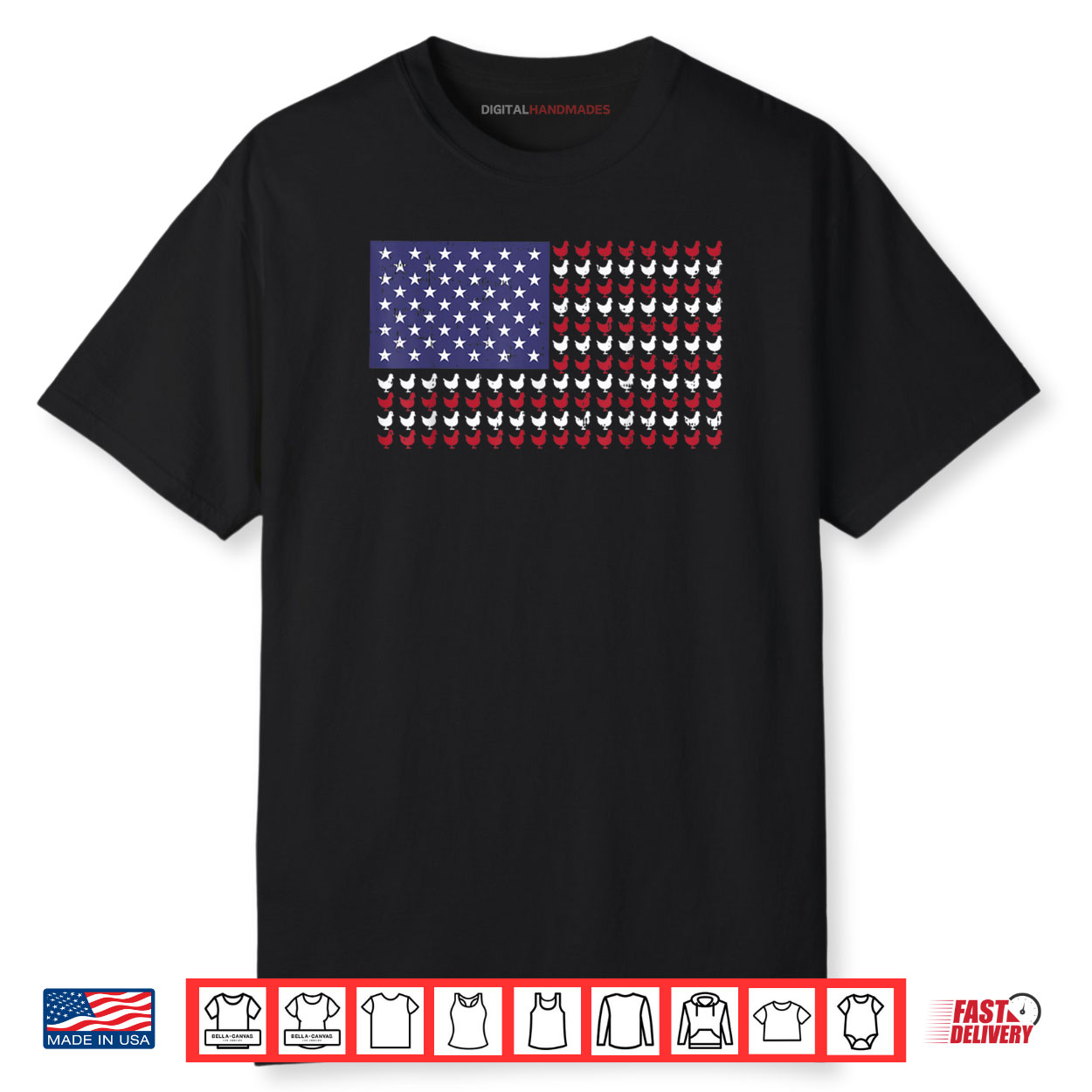 4th Of July US Flag Chickens Farm Patriotic Shirt
