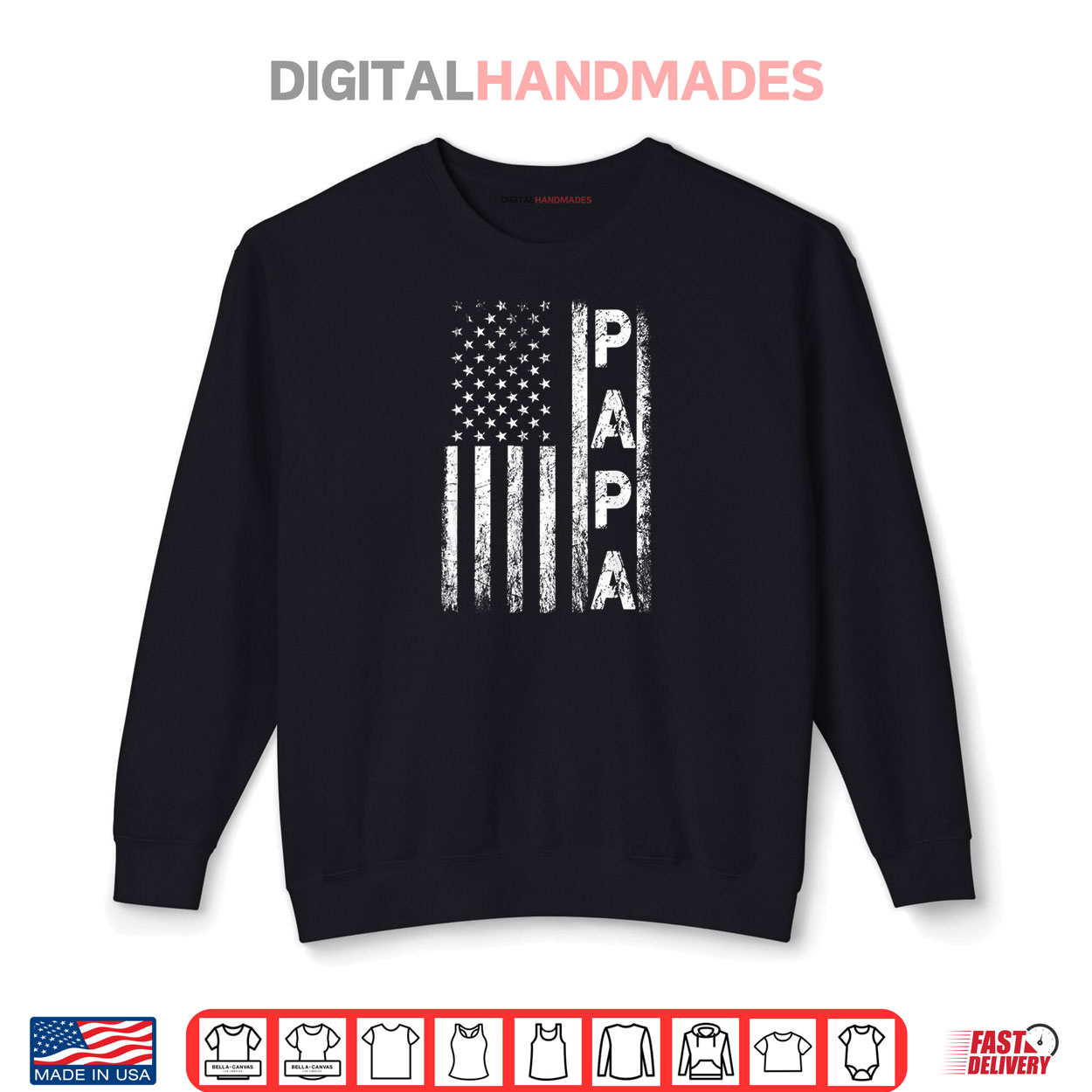 Mens Papa Vintage American Flag Father's Day 4th of July Grandpa Shirt 1 Sweatshirt Mens Papa Vintage American Flag Fathers Day 4th of July Grandpa Shirt
