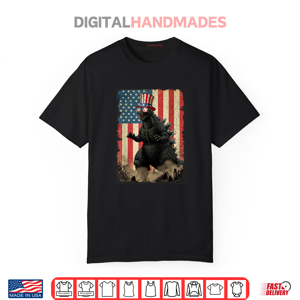 Kaiju 4th Of July Shirt Monster Movie Japanese Art Lover Shirt