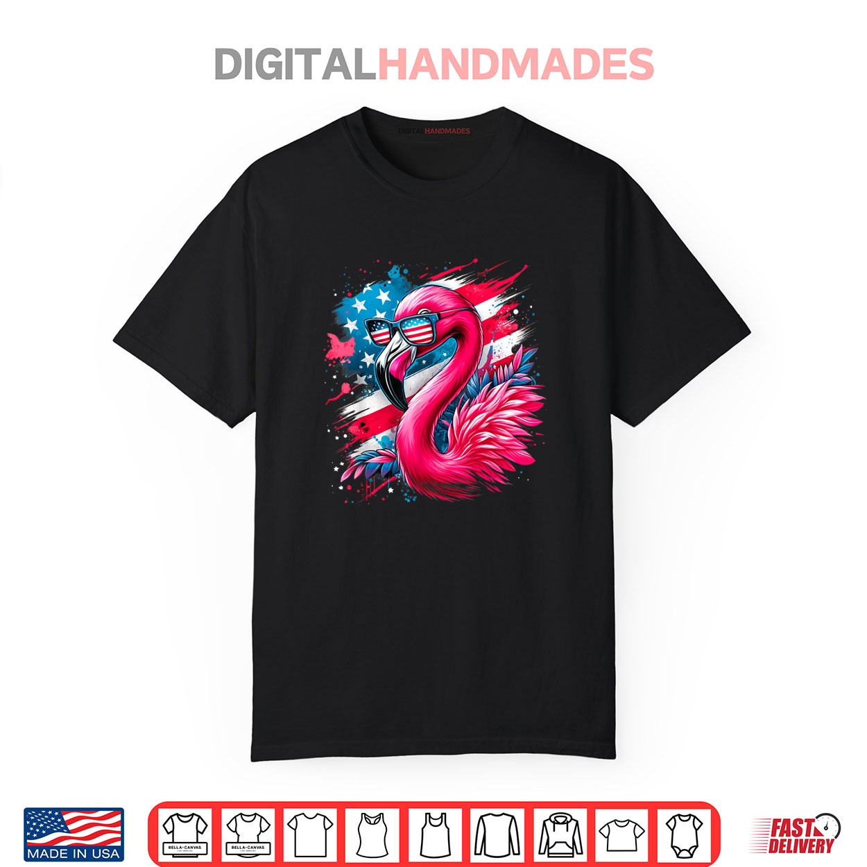 Flamingo 4th Of July American Flag Patriotic Shirt