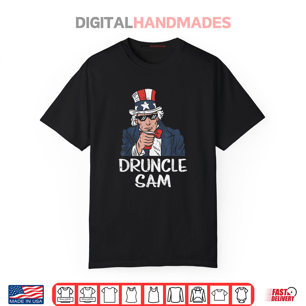Druncle Sam Funny Uncle Sam Beer 4th Of July Party Drinking Shirt