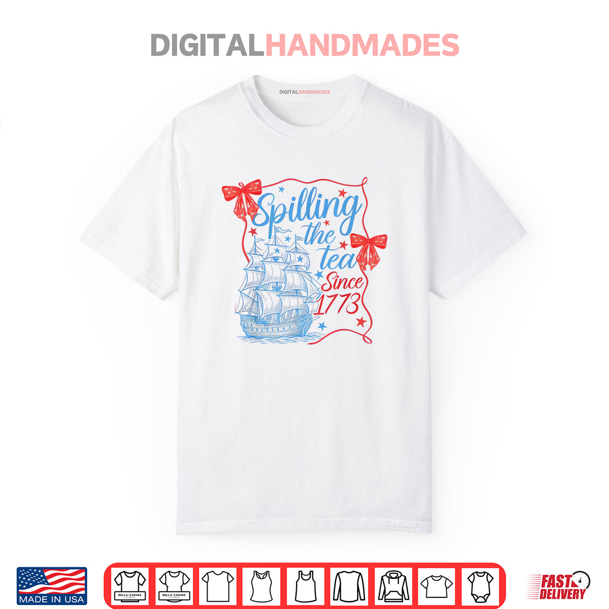 Coquette Spilling The Tea Since 1773 4th Of July Shirt