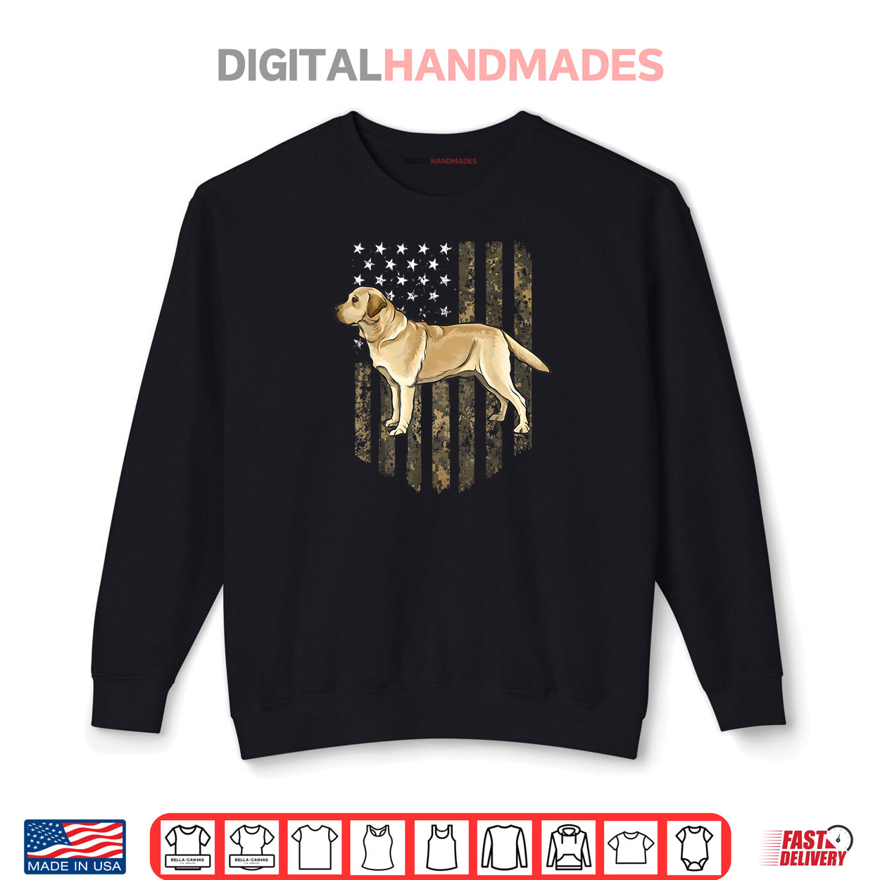 Camo American Flag Yellow Labrador Retriever 4th Of July USA Shirt 1 Sweatshirt Camo American Flag Yellow Labrador Retriever 4th Of July USA Shirt