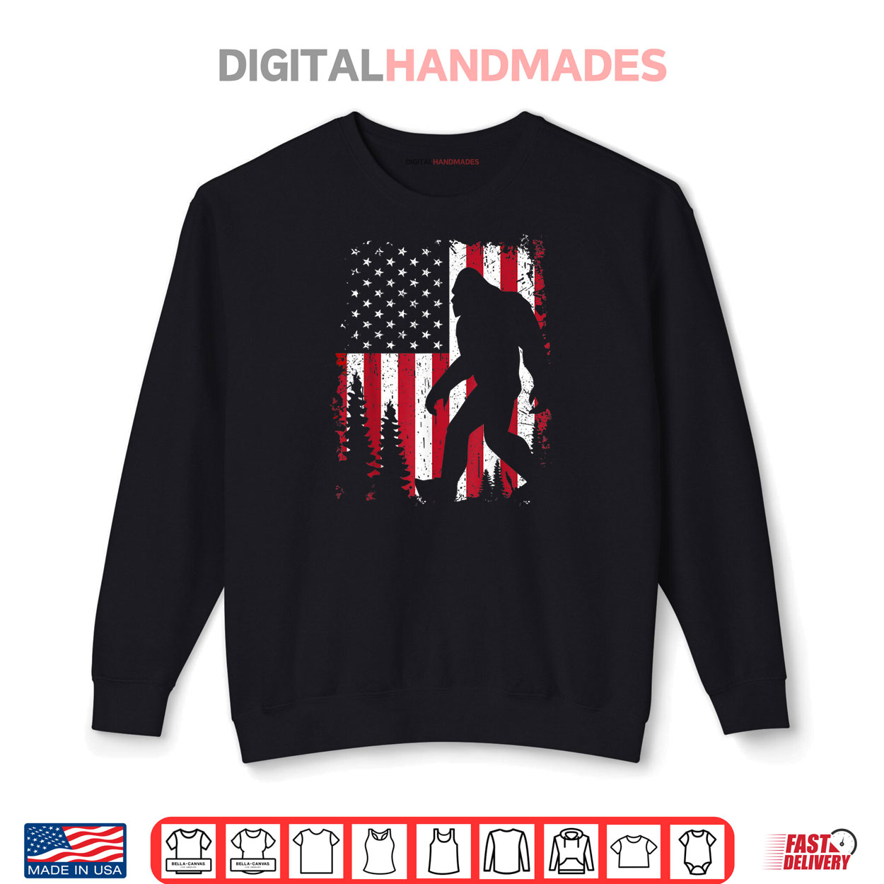 Bigfoot 4th of July American USA Flag Patriotic Shirt 1 Sweatshirt Bigfoot 4th of July American USA Flag Patriotic Shirt