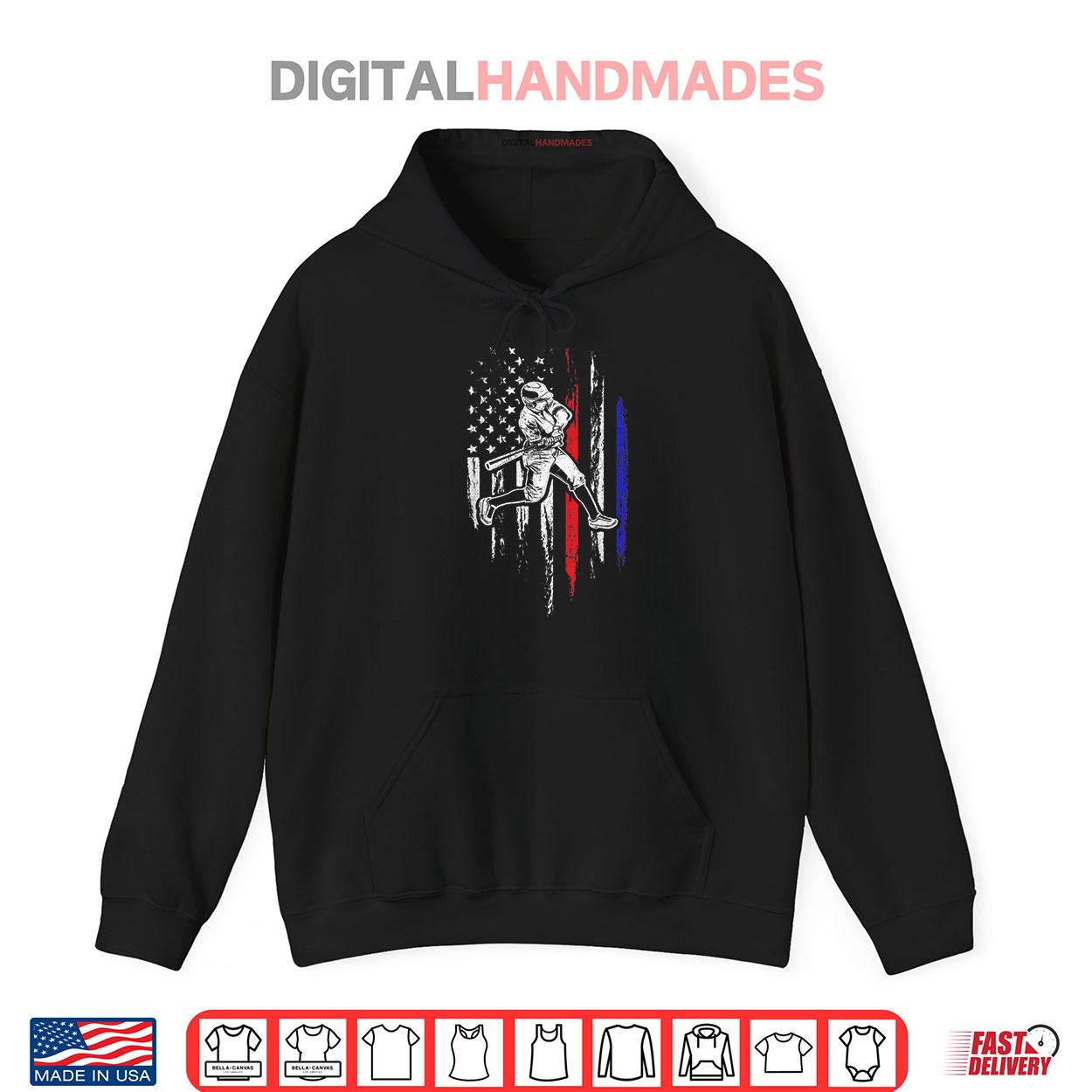 Baseball American Flag Patriotic Hitter USA 4th Of July Shirt 2 Hoodie Baseball American Flag Patriotic Hitter USA 4th Of July Shirt