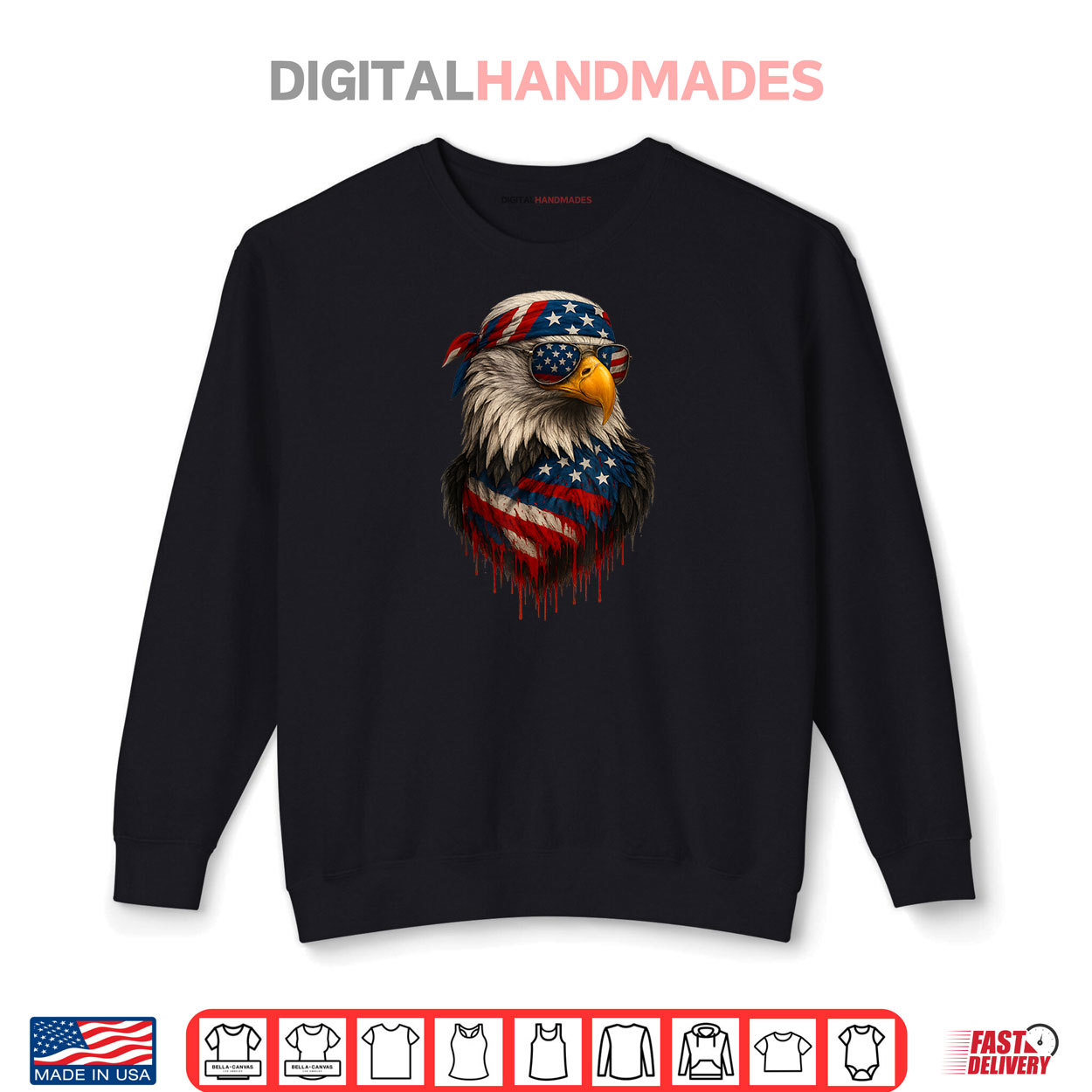 American Flag Eagle Patriotic 4th of July Men Boy Bald Eagle Shirt 1 Sweatshirt American Flag Eagle Patriotic 4th of July Men Boy Bald Eagle Shirt