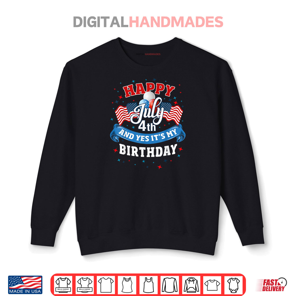 4th of July Birthday Shirt American Flag Happy July 4th Shirt 1 Sweatshirt 4th of July Birthday Shirt American Flag Happy July 4th Shirt