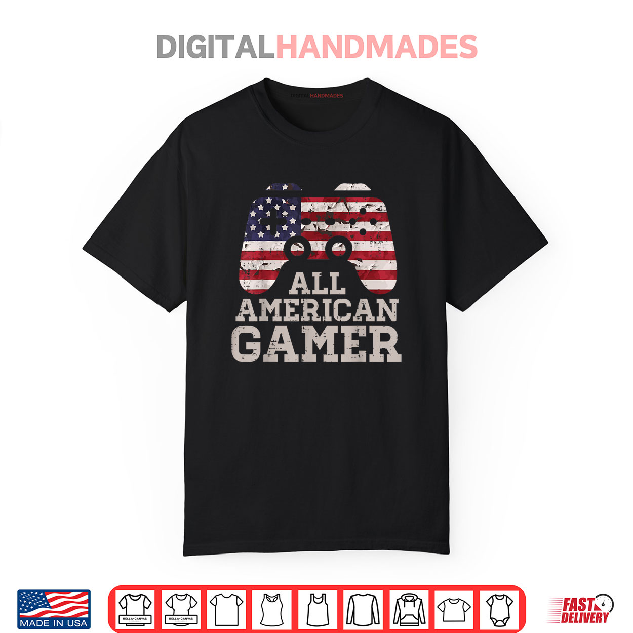 4th July All American Gamer Patriot Shirt