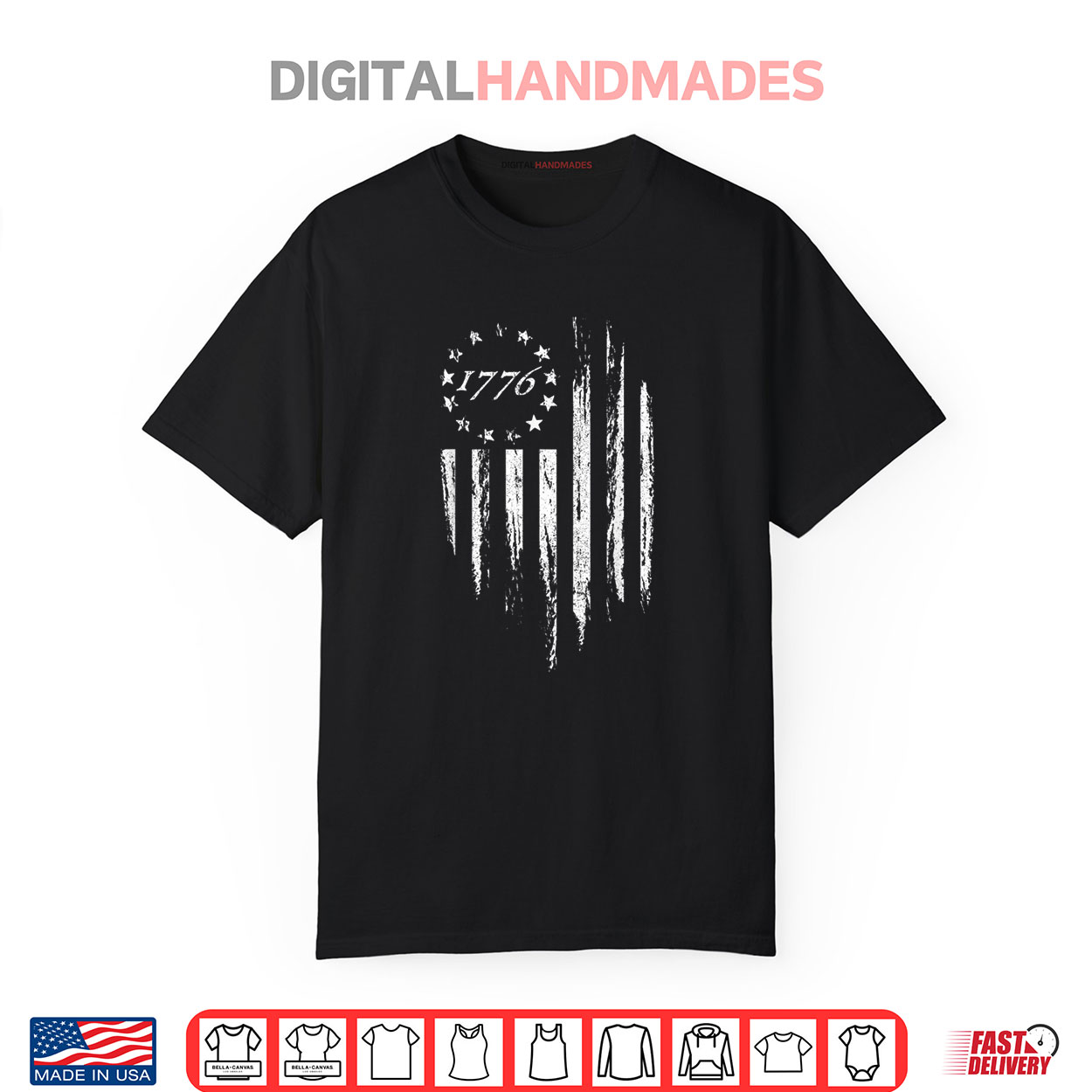 1776 American Flag Betsy Ross 13 Stars USA 4th Of July Shirt