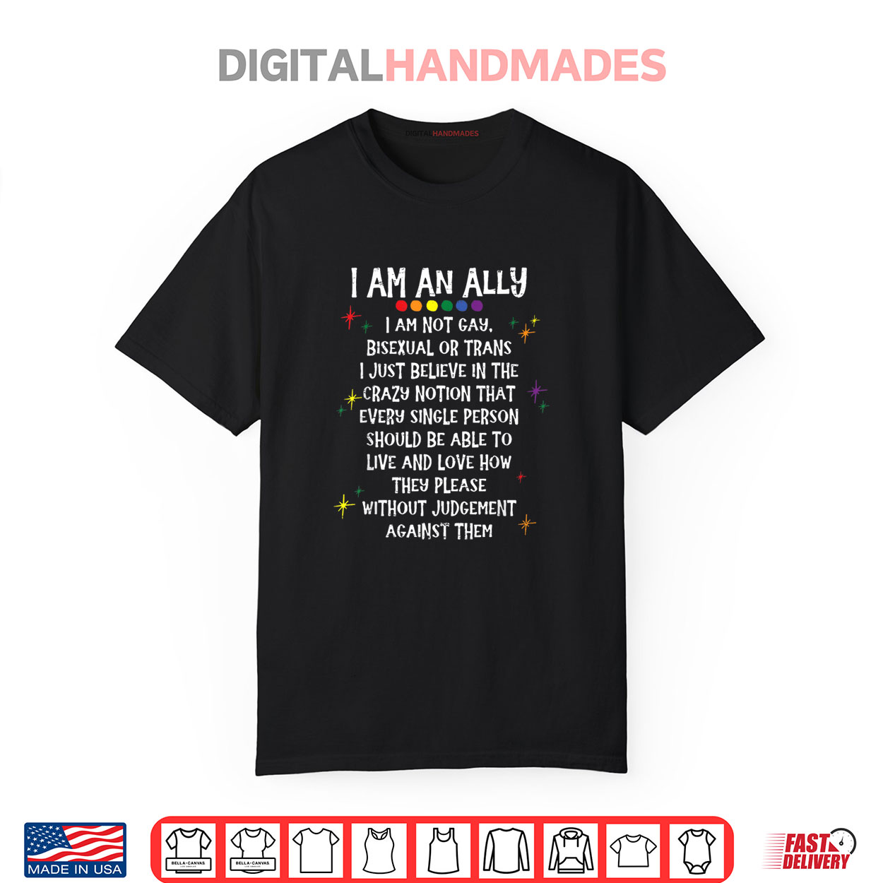 LGBTQ Retro I Am An Ally I’m Not Gay Bisexual Or Trans Shirt