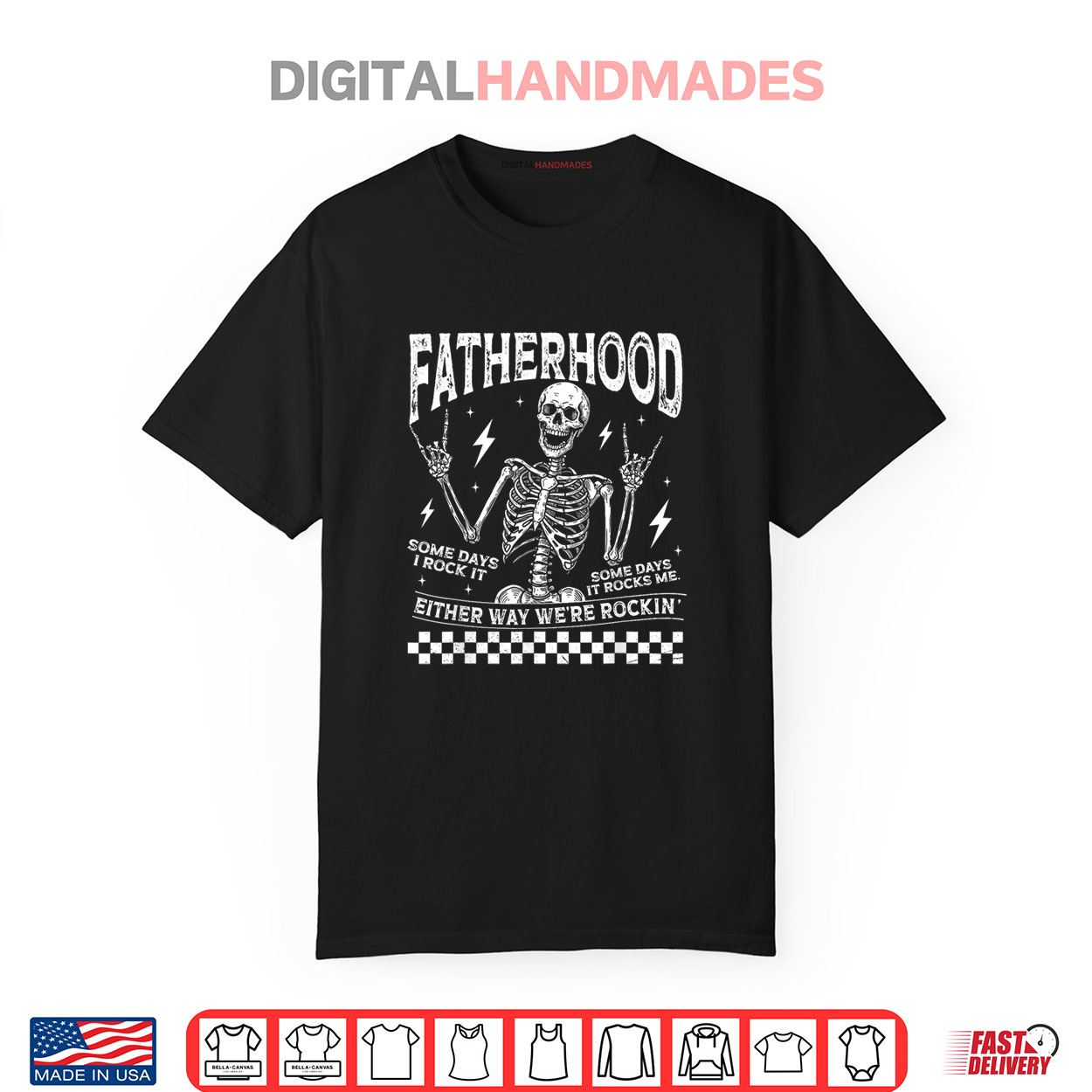 Fatherhood Some Days I Rock It Father’s Day Skeleton Dad Shirt