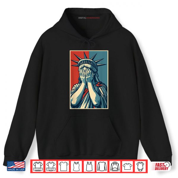 Hoodie Statue of Liberty Covering Her Face Art Shirt digitalhandmades