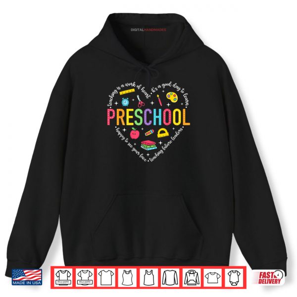 Hoodie Preschool Teacher Pre K Heart First Day Of Preschool Kids Shirt digitalhandmades