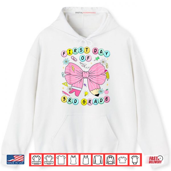 Hoodie First Day Of 3rd Grade Girls Coquette Back To School Kids Shirt digitalhandmades
