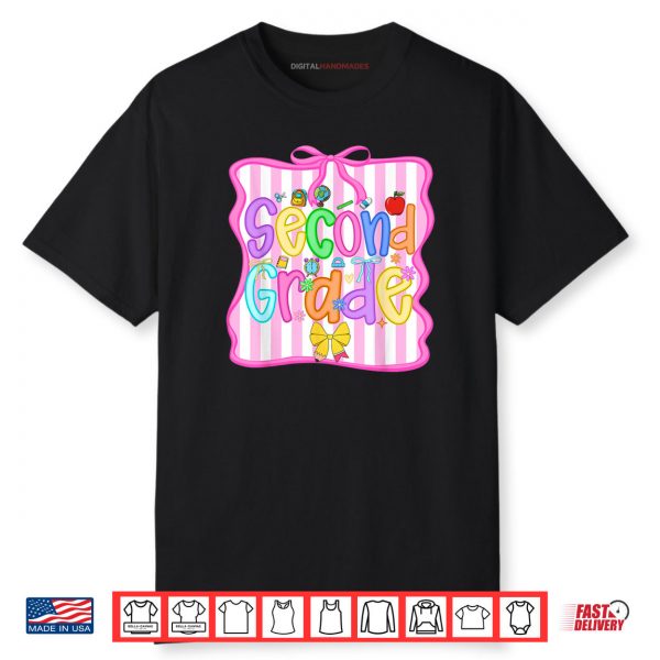 Back To School Second Grade Girls Bow 2nd Grade Teacher Kids Shirt